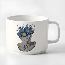 Duble Türk Kahvesi Fincanı & Espresso Fincanı Minimal Çizgisel Kadın Tasarım Küçük Kupa