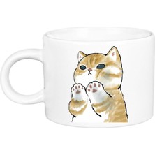 Fincana Yapışmış Sevimli Kedi Porselen Lüks Fincan