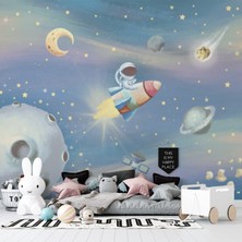 Grown Minik Astronot Uzay Görevinde Çocuk Odası Duvar Kağıdı