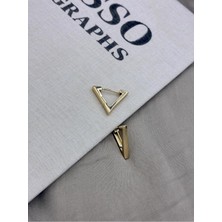 Hedef Bijuteri Gold Renk Basıc Yassı Model Üçgen Küpe CM179