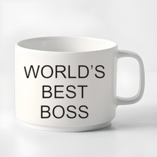 Çay Kahve Espresso Fincanı Word's Best Boss Fincan Kupa 180 ml