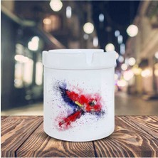 Kırmızı Macaw Papağanı Baskılı Küllük Kül TABLASI-3660652