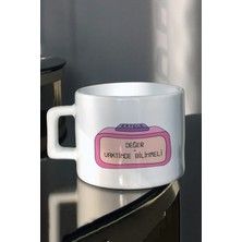 Değer Vaktine Bilinmeli Tasarım Baskılı Çay Kahve Fincanı