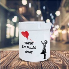 Banksy Kırmızı Balonlu Kız Baskılı Küllük Seramik Kül Tablası-30