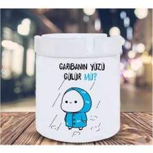 Garibanın Yüzü Gülür Mü Mavi Seramik Küllük