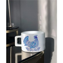 Küçük Mavi Horoz Tasarımlı Çay Fincanı