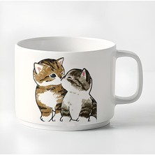 Duble Türk Kahvesi Fincanı Espresso Sevgili Yavru Kediler 180 ml