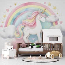 Grown Gökküşağı Altında Tek Boynuzlu At Çocuk Odası Duvar Kağıdı