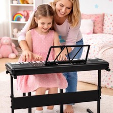 Multizone Başlangıç Için Çocuk Org 61 Tuşlu Elektronik Mikrofonlu Adaptörlü Eğitici Notalık USB Mp3