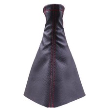 urfakent bilişim ve medya danışmanlık Tüm Araçlara Uyumlu Vites Körüğü Siyah Deri Kırmızı Dikiş