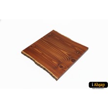 iAhşap Doğal Kenarlı Sedir Kütük Masa Tablası | Kare Ahşap Yemek Ofis Masası Üstü No9