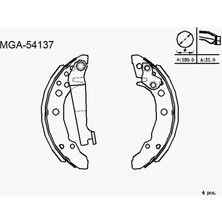 Mga Fren Pabuc Balata Arka Golf I 1.3 Levyelı 180X31MM 1974-1985/GOLF I 1.6 1974-1985/GOLF I 1.6 D 1974-1985/GOLF Iı 1.6 1983-1992/GOLF Iı 1.6 Td 1983-1992/PASSAT 1.6 1980-1988/80 1.6 Tdı 1978-1986