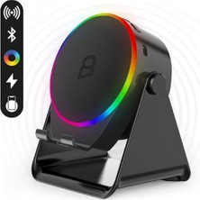 Zibox Enkado EKD-S10 5W İndüksiyonlu Bluetooth Hoparlör Ses Yükselten 2000mAh RGB Işıklı Standlı Speaker