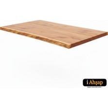 iAhşap Bir Kenar Düz Sedir Kütük Masa Tablası|doğal Kenarlı- Ahşap Duvar Masası No8