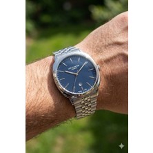 Lee Cooper 41MM Çelik Kasa, Lacivert Kadran, Gümüş Çelik Kordon Erkek Kol Saati