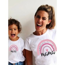 Punix Kids Punıx Kids Özel Seri Mama-Mini Baskılı %100 Pamuk Anne-Çocuk Kombini T-Shırt.1 Adet Fiyatıdır