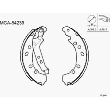 Mga Fren Pabuc Balata Arka Toyota Yarıs (P9) 1.3 Vvt-I Levyelı 201,6X38 mm 2006-2010/TOYOTA Yarıs (P9) 1.4 D4D 2006-2010/TOYOTA Yarıs (P9) 1.33 Vvtı 2006-2010