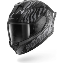 Shark Skwal Cup Speed Fancy Mat Siyah Antrasit Gümüş Kapalı Kask