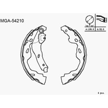 Mga Fren Pabuc Balata Arka Toyota Yarıs (_CP10) 1.0i-1.3i-1.4 D4D-1.5 Vvtı Levyelı 200X32,1MM 1999-2005/SWIFT Iıı 1.3 Ddıs - 1.5i 2005-2010/C1 1.4 Hdı 2005-2015/107 1.4 Hdı 2005-/SPLASH 1.3 Cdtı 2008-
