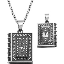 Inure Jewelry Gümüş Içi Açılabilen Allah Yazılı Muskalık Kolye