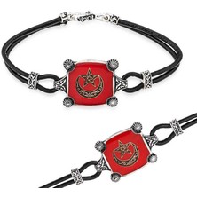 Inure Jewelry Gümüş Ay Yıldız Erkek Bileklik