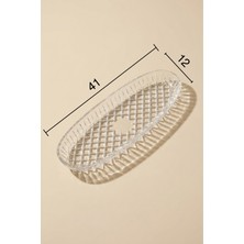 Selen Concept Kafes Model El Yapımı Cam Kayık Tabak