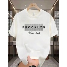 Punix Özel Seri Brooklyn Baskılı Ter Tutmayan Tam Yazlık Büyük Beden Erkek T-Shırt
