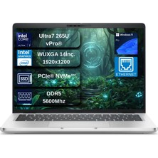 Dell Pro 14 Plus Intel® Core™ Ultra 7 265U Vpro 64GB Ddr5 5600 1tb SSD Fhd+ 300NIT (1920*1200) Windows 11 Pro Dizüstü Bilgisayar+ Mouse Hediyeli BTO106PB14250UBUDEN09