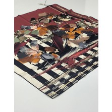 Silkhome Tivil Ipek Eşarp Lacivert Taba 1002-4