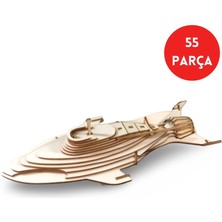 Algwood Ahşap Denizaltı Maketi - 55 Parça 3D Puzzle - Stingray Tarzı Model