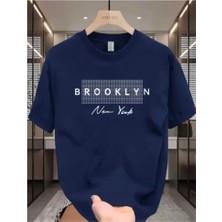 Punix Özel Seri Brooklyn Baskılı Ter Tutmayan Tam Yazlık Büyük Beden Erkek T-Shırt