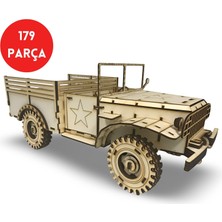 Algwood Dodge M37 Ahşap Askeri Kamyon Maketi - Askeri Kamyon Ahşap Puzzle - 179 Parça 3D Maket