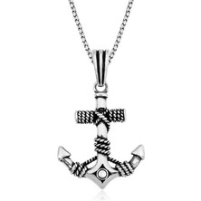 Inure Jewelry Gümüş Denizci Çapası Kolye