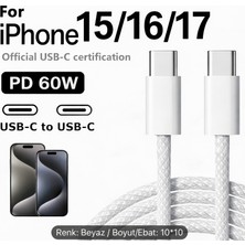 Nexiva Iphone 15/16/17/ Plus Air Pro Pro Max Ile Uyumlu 1 Metre Hasır Hızlı Şarj Kablosu