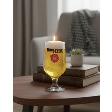Deniz Kuzey Design Amber Kokulu Bira Bardağı Tasarımlı Dekoratif Jel Mum - Hediyelik Özel Tasarım (500GR)