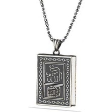 Inure Jewelry Gümüş Içi Açılabilen Muhammed Yazılı Muskalık Kolye