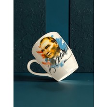 Artistic Quality Dekoratif Mustafa Kemal Atatürk Baskılı 1 Adet Porselen Kupa - Kahve Fincanı