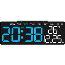 Umotech LED Dijital Masa Saati Büyük Ekran Alarm Tarih Sıcaklık Gösterimi Renkli Dijital Masa Saati