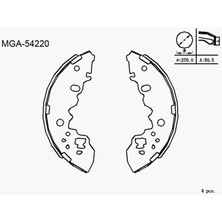 Mga Fren Pabuc Balata Arka 270X50,7MM Mazda E-Serısı E2000 1999-2004