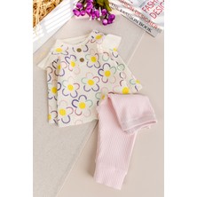 Babymod Çiçek Desenli 100% Pamuk Kız Bebek Pijama Takımı