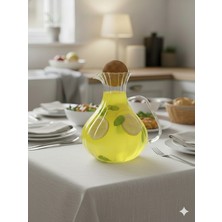 Tasarım Evi Mantar Kapaklı Cam Sürahi & Yağdanlık - (1600-1750 ml ) Xxl Dev Boy Tasarım Karaf