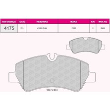 Beşer Fren Balata Arka Fıslı Ford Transıt Custom (V362) 2.2 Tdcı 2012-