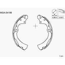 Mga Fren Pabuc Balata Arka Nıssan Pıck Up (D22) 2.5 D 4x2 260X50 mm 1998-
