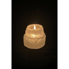 Pozitif Doğal Taş Doğal Beyaz Selenit Tealight Mumluk 44