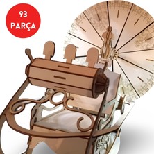 Algwood Zamanda Yolculuk Temalı Ahşap Maket - 93 Parça 3D Ahşap Time Machine Maketi