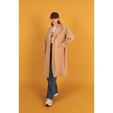 Zuzudan Örme Kaşe Kadın Kaban-Somon