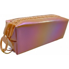 Unicus Turuncu Yansımalı Kalın Fermuarlı Tek Gözlü Kalem Çantası