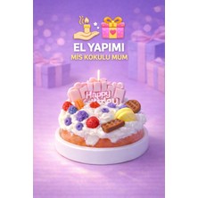 Larina Hediyelik El Yapımı Doğum Günü Pasta Mum – Kokulu, Dekoratif ve Hediyelik Tasarım