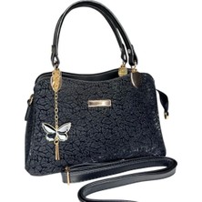 Melisa Çanta Eşarp Simli Kadın El ve Omuz Çantası Gold Kelebek Aksesuar Ayarlanabilir Askı