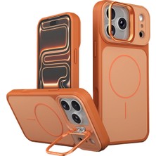 Flamex  Apple iPhone 17 Pro Max Pale Magsafe Standlı Kapak - Turuncu 017